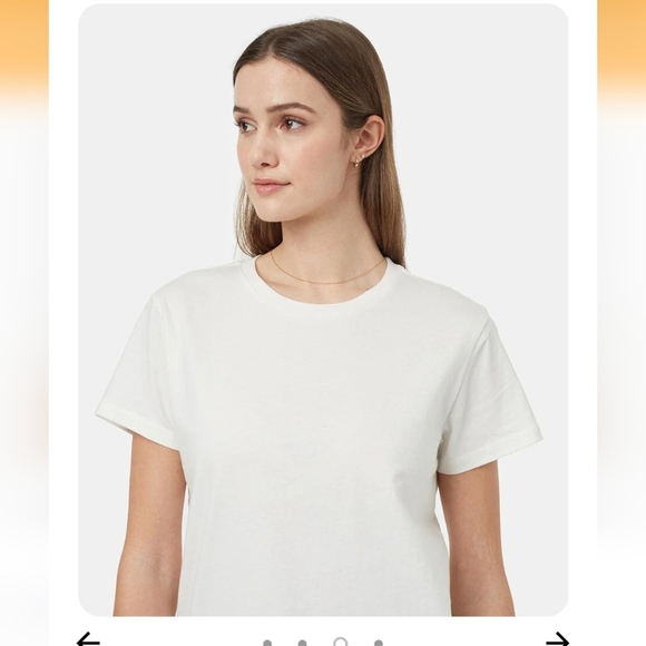 Tentree Regenerative Cotton Crew T-Shirt Undyed White Women's Size XL NWT - Picture 10 of 13
